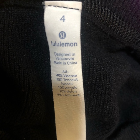 Lululemon black sweater cashmere Sz 4 - Picture 11 of 14